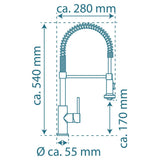 Schütte Schütte Eenknops mezclador con alta boquilla Spiral Spring Boston Chrome