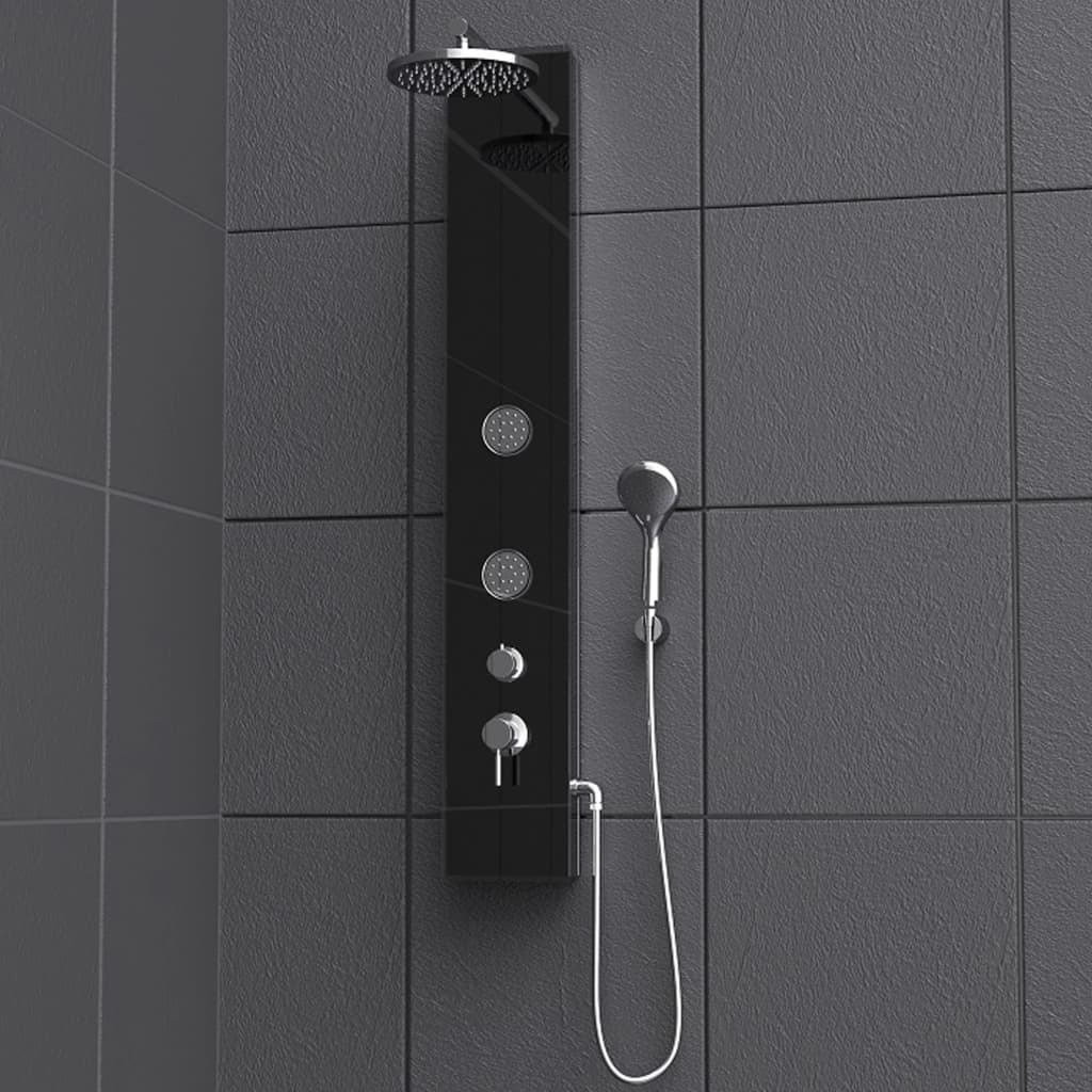 Panel de ducha Schütte Schütte con un botón Toque Glasduschanel Glas Anthracite