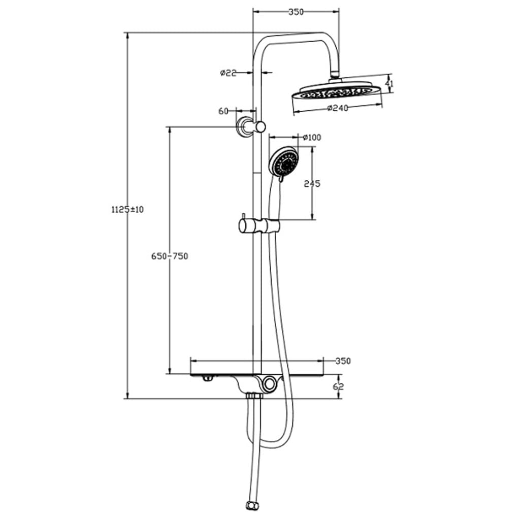 Schütte Schütte Rain Shower Set con meseta de Aquastar White y Chrome -Colorado