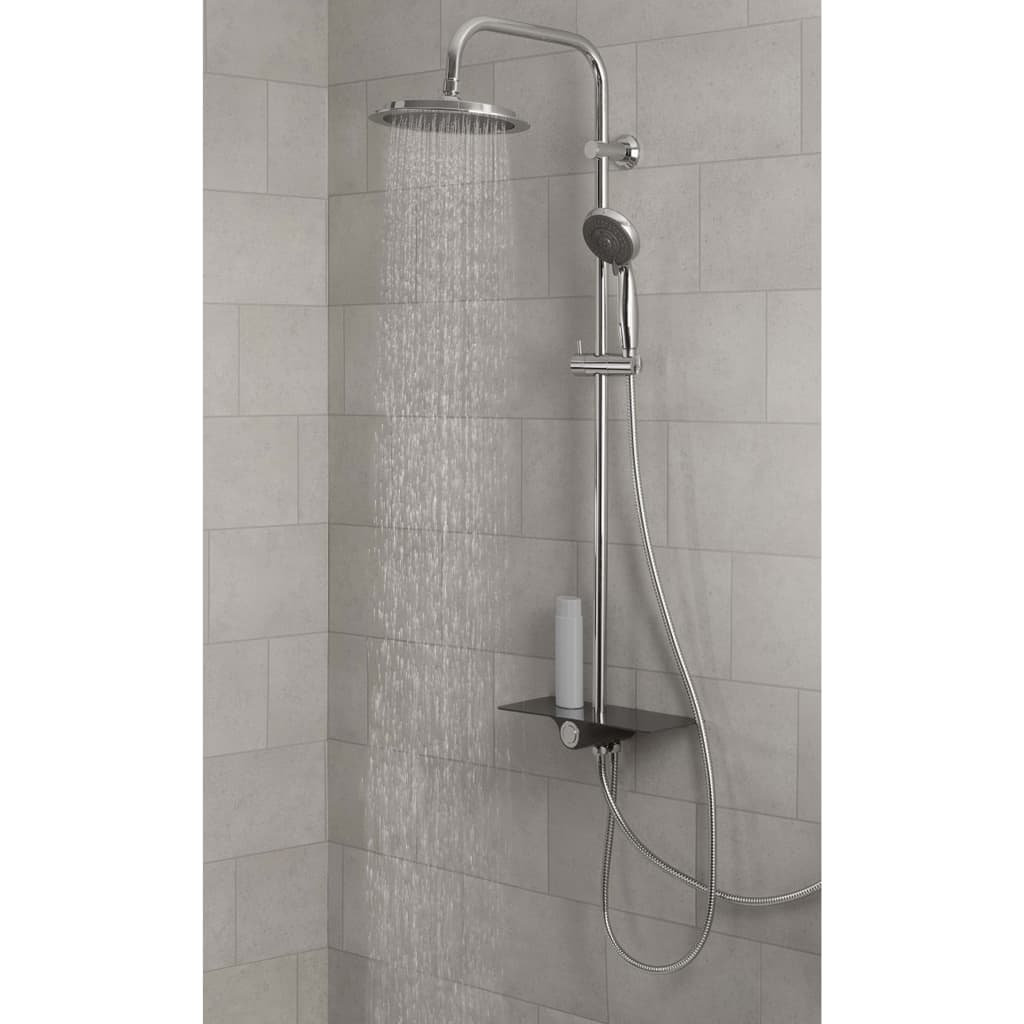 Schütte Schütte Rain Shower Set con meseta Aquastar antracita de color cromado