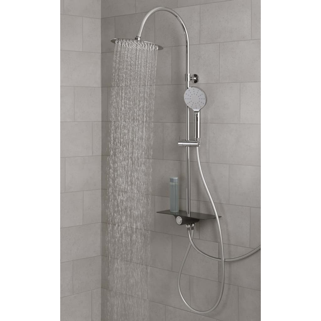 Schütte Schütte Rain Shower Set con estacita de color cromo de meseta