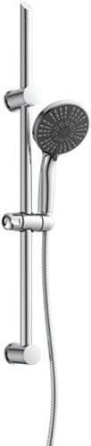Schütte Adria Duschset mit Handbrause – ø 12,5 cm – 5 Positionen – 70 cm Brausestange – 150 cm Schlauch – Chrom