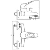 Schütte Schütte Bad-Ducher Mixer Porto Chrome