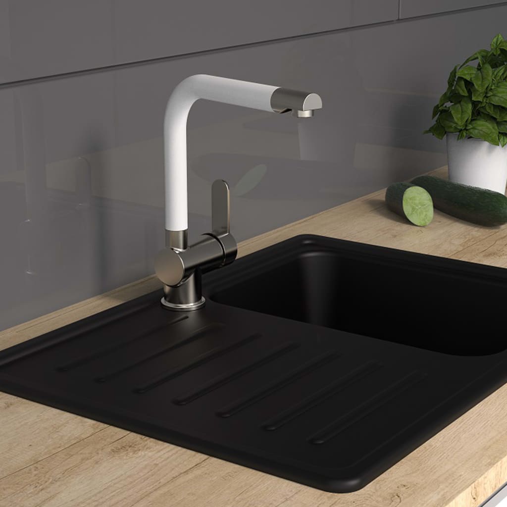 Schütte One -Button Mixer Crane mit hohem Ausgang Rio Edelstahl Matt White