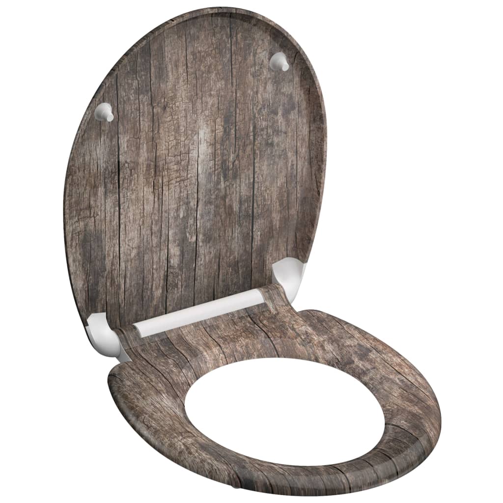 Asiento de inodoro Schütte Schütte con duroplast de madera vieja de cierre suave con estampado