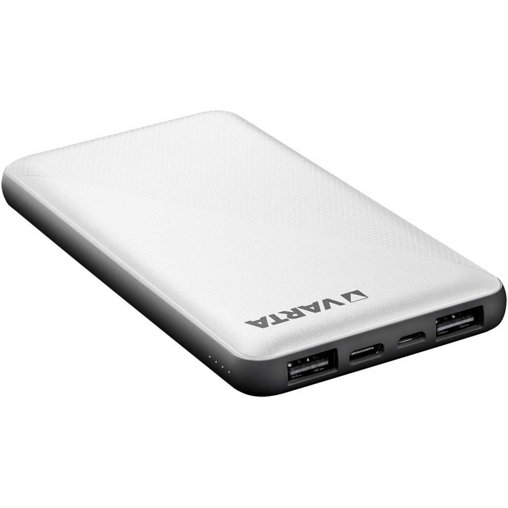 Varta Powerbank 10.000 mA silber + LED-Anzeige USB und USB-C – 3509010