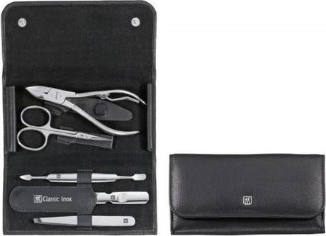 Diversen zwilling classic inox manicure etui leer zwart 5-delig