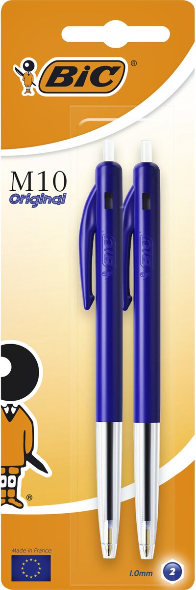 Bic Kugelschreiber M10 Clic Blau Medium Blister