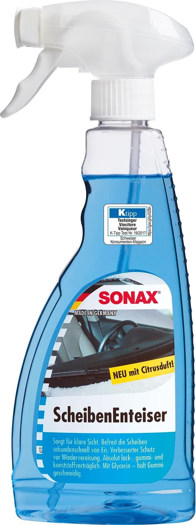 Sonax Scheibenentfroster Windschutzscheiben-Enteiser 500 ml Angussflasche