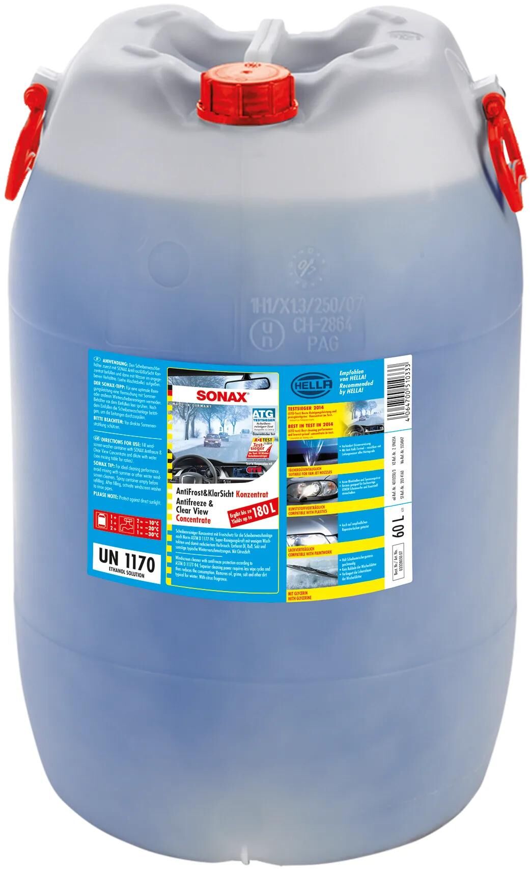 Sonax Fensterflüssigkeit Frostschutzmittel Frostschutz klar Anti-Rost+Klar 60Ltr Konzentrat PVC.Fass