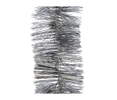 Decoris Weihnachtsbaumgirlande Lametta 7,5cm x 270cm Silber