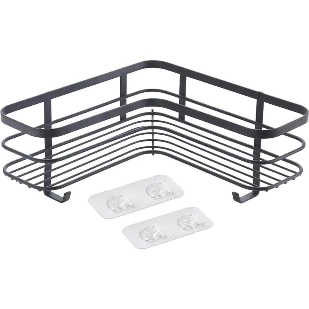 Metaltex Origin Lava Touch Dusch-Eckregal 25x25x13cm mattschwarz (Aufhängen ohne Bohren)