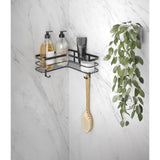 Metaltex Origin Lava Touch Dusch-Eckregal 25x25x13cm mattschwarz (Aufhängen ohne Bohren)