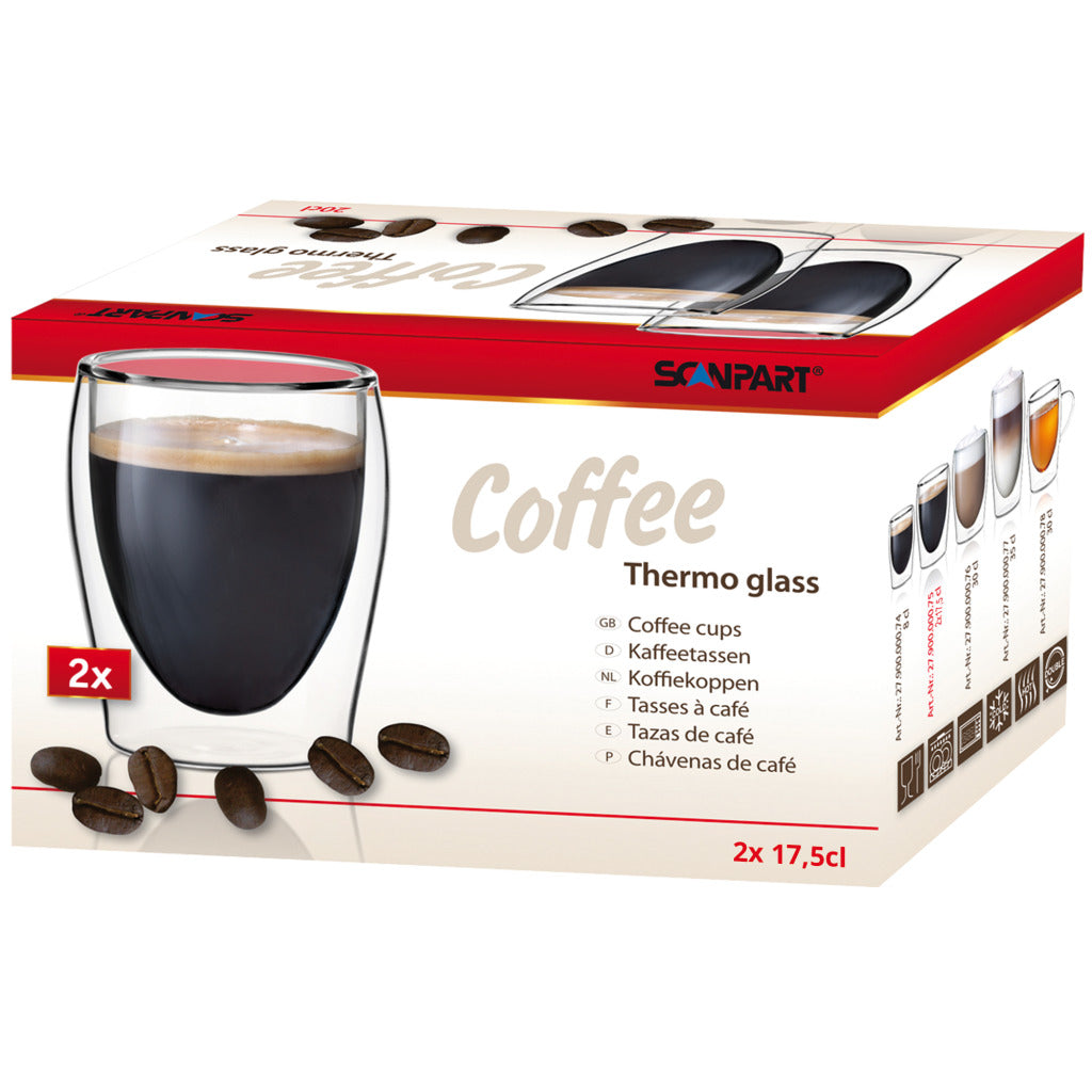 SCANPART Coffee Thermo Glass 20Cl 2 piezas