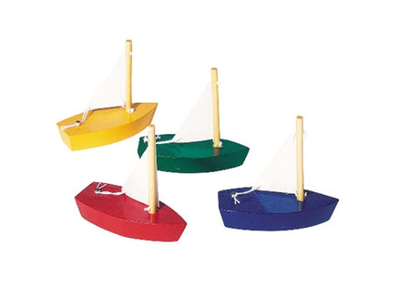 Goki Holzsegelboote Mini. 7x6,5 cm. 4 Farben