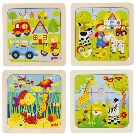 Puzzle Bauernhof, Meerestiere etc. 9 Teile.