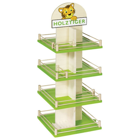 Drehbares Holztiger-Display. (leer)