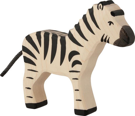 Holztiger Wildnis - Zebra - 14x3x14cm - Holzfigur - handgefertigt