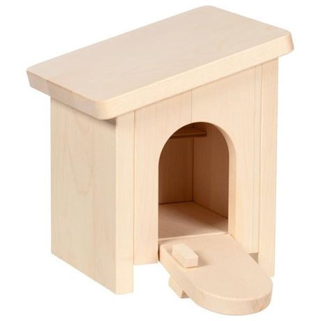 Holztiger kleiner Stall, montiert. 16x15