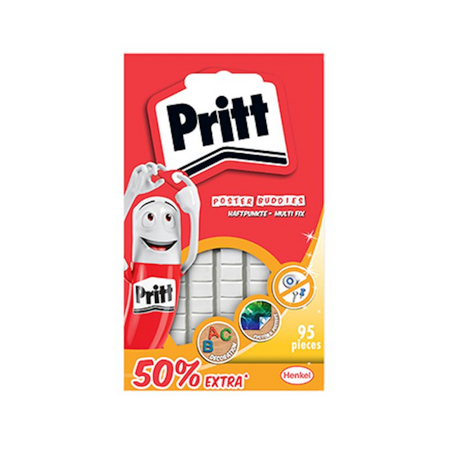 Pritt Poster Buddies + 50 % kostenlose 52,5-g-Karte | Poster Buddies selbstklebend für Poster, Karten | Universalkleber.