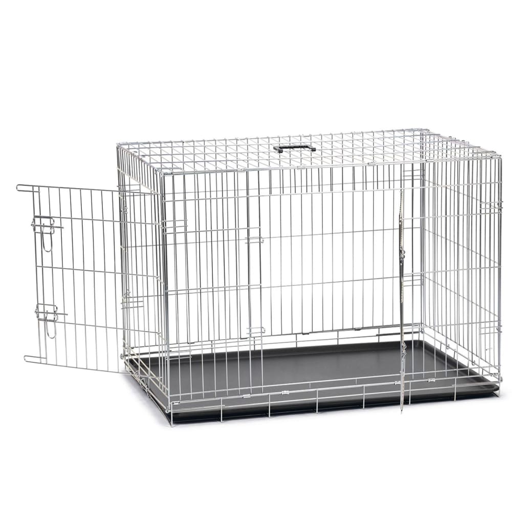 Karlie Dog Bank con 2 porte 107.5x70.5x76.5 cm di colore argento