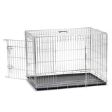 De Kararie Hondsbank mat 2 Dieren 107.5x70.5x76.5 cm sëlwer faarweg