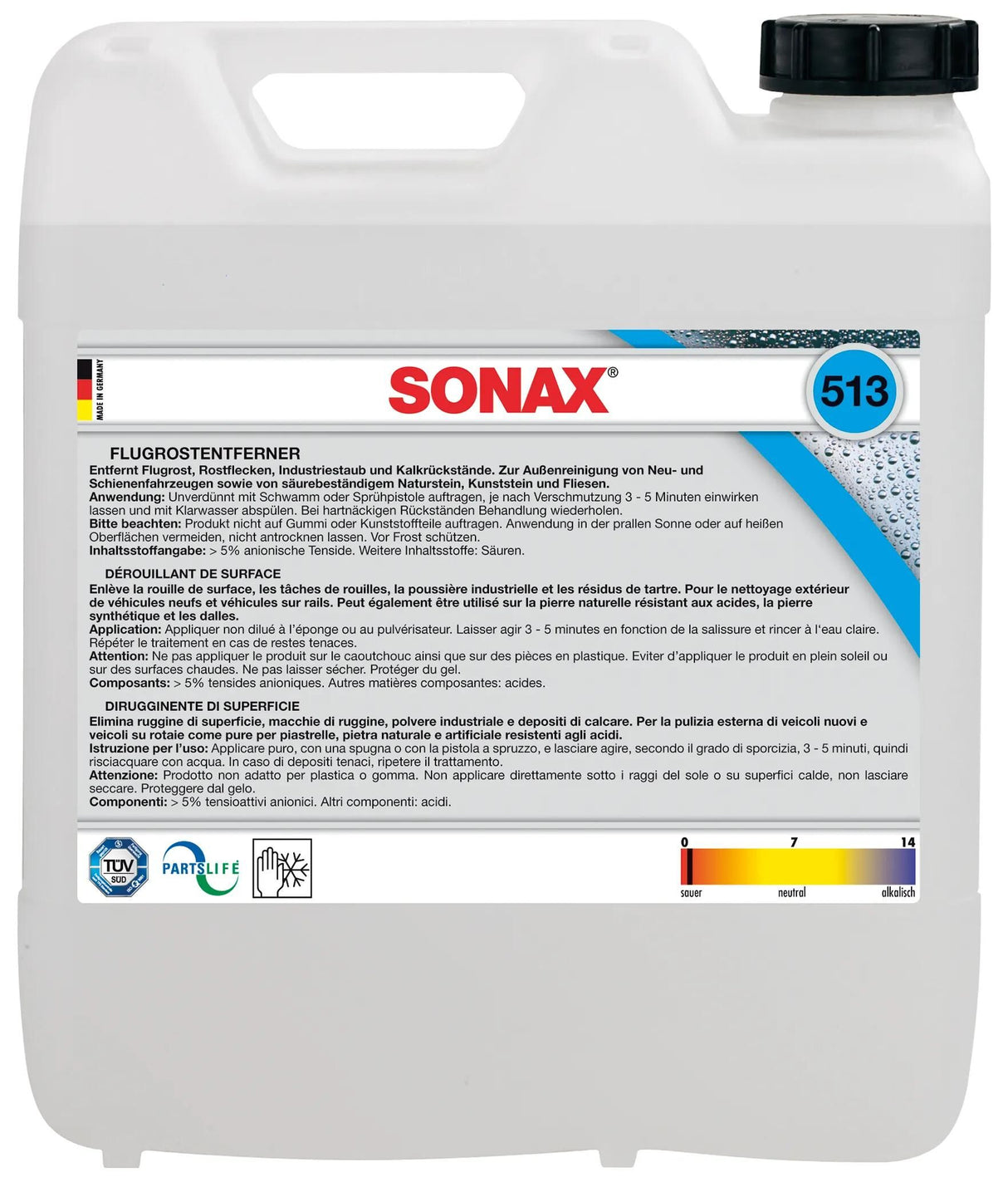 SONAX Flugrostentferner Flugrostentferner Flugrostentferner 10ltr. pl-kanister