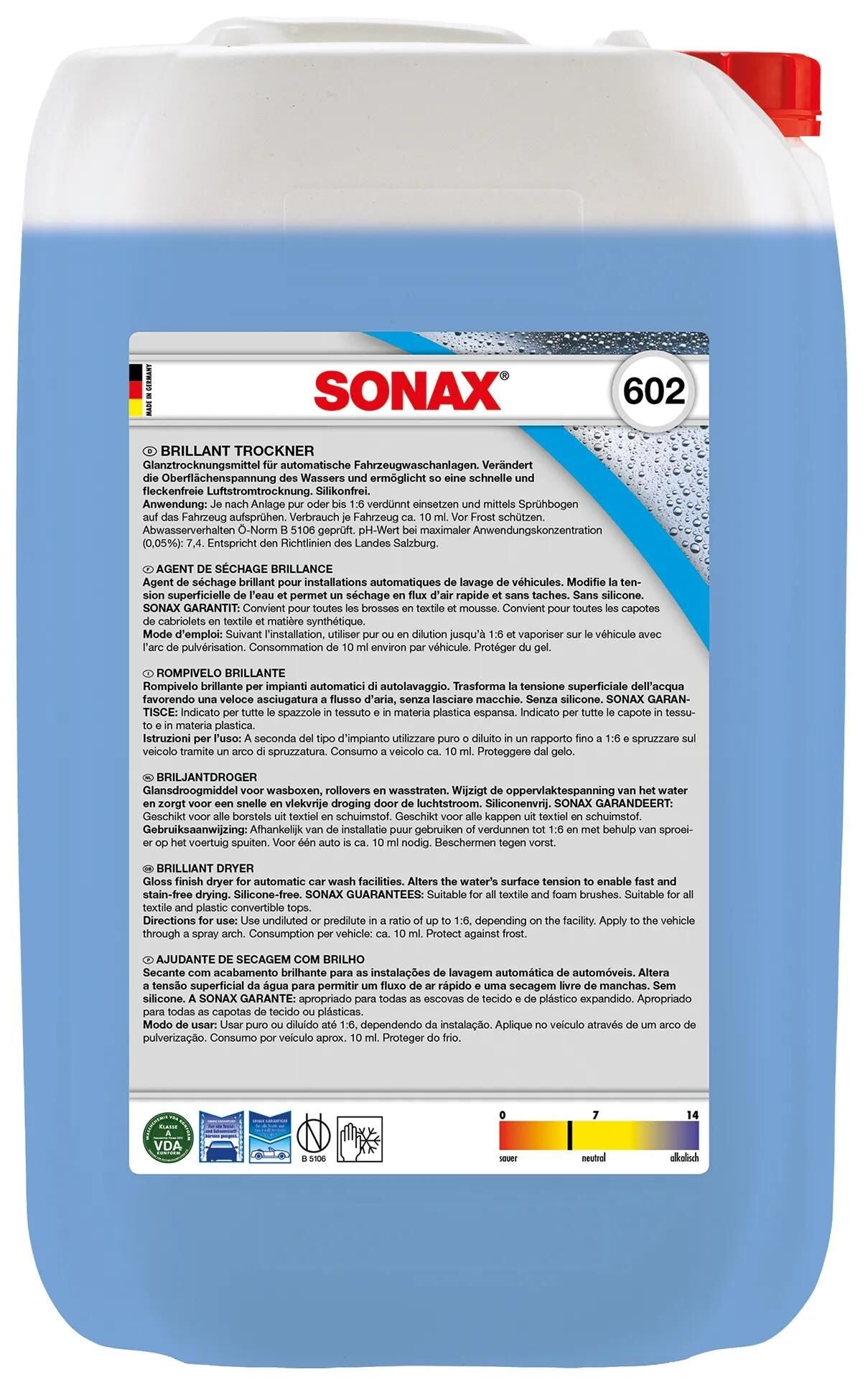 Sonax Reinigungszusatz Brillant-Trockner Brillant-Trockner Limit Cubitainer 25ltr.