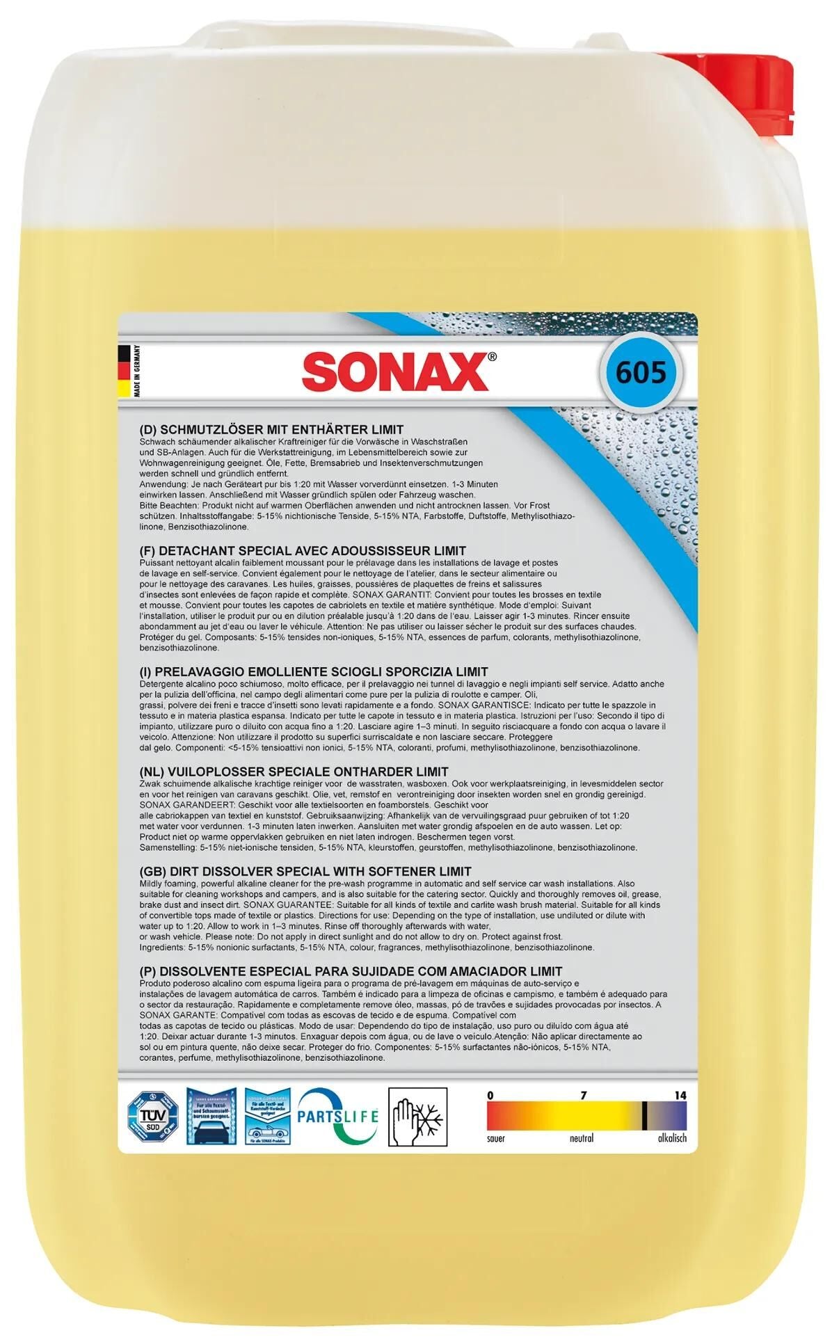 Sonax Reiniger Schmutzlöser mit Enthärter Grenzschmutzlöser mit Enthärter 25 ltr. kann