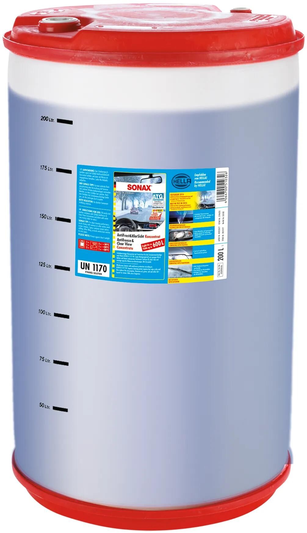 Sonax Fensterflüssigkeit Frostschutz Antifrost klar Anti-Rost + klare Sicht 200 Konzentrat PVC.Trommel