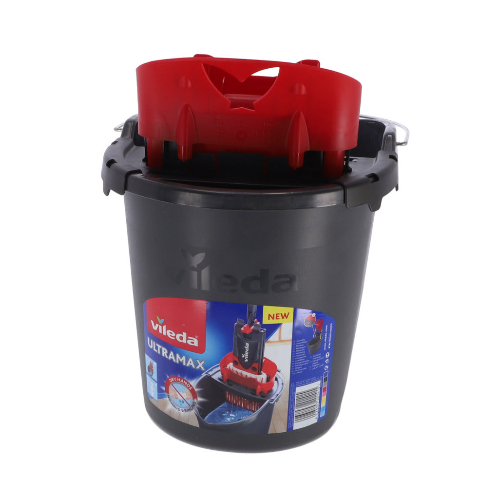 Vileda Ultramax Eimer mit Presse schwarz rot