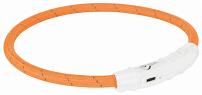 Collier de collier Trixie Colliers de lumière du collier USB TPU nylon orange