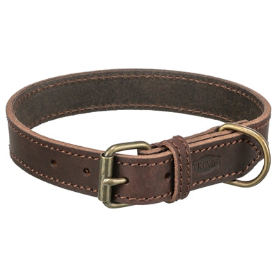 Trixie Hundehalsband rustikales Fettleder dunkelbraun