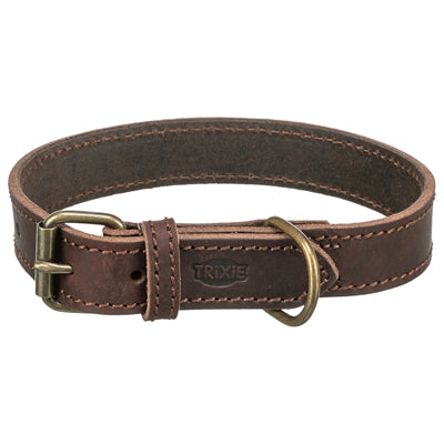 Trixie Hundehalsband rustikales Fettleder dunkelbraun