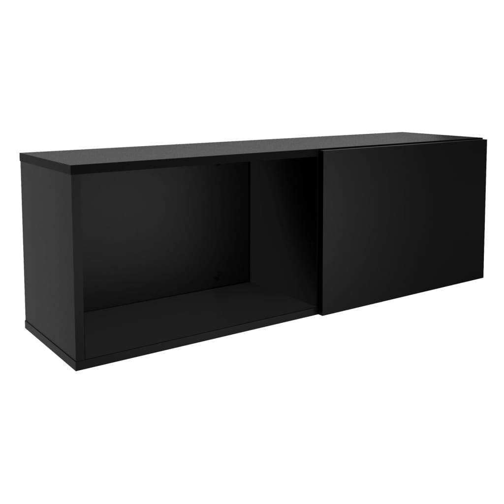 FMD -Wandbedeckungsregal mit Schachtel 99.1x27.2x33cm Schwarz