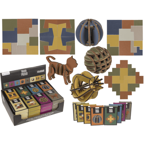 Dsp Holzpuzzle, 8-fach sortiert in Box.