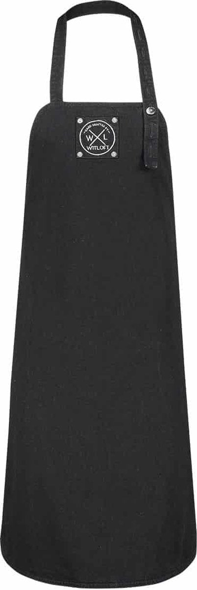 Merkloos sans marque witloft - denim schort lang - zwart