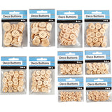 Creativ Company Holzknöpfe, D 8+11+15+18+23 mm, 440 Stück 1 Box