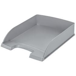 Brievenbakje standaard leitz plus 5227 polystyreen a4 34x24,5x5,8cm grijs