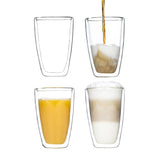 Hi Hi 2-stufige Glas-Set Latte Macchiato 400 ml transparent