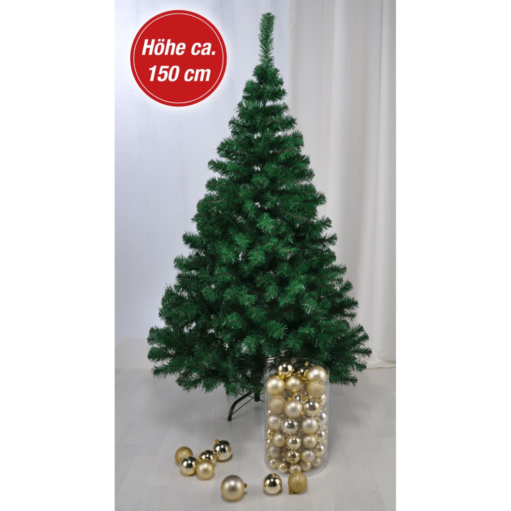 Hi Hi Christmas tree with metal standard 150 cm green