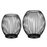 Hallo 2-teiliger Kerzenständer Set schwarz