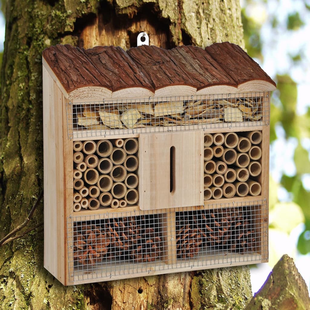 Hi Hi Insectenhotel 30x9.5x30 cm Wood Naturel