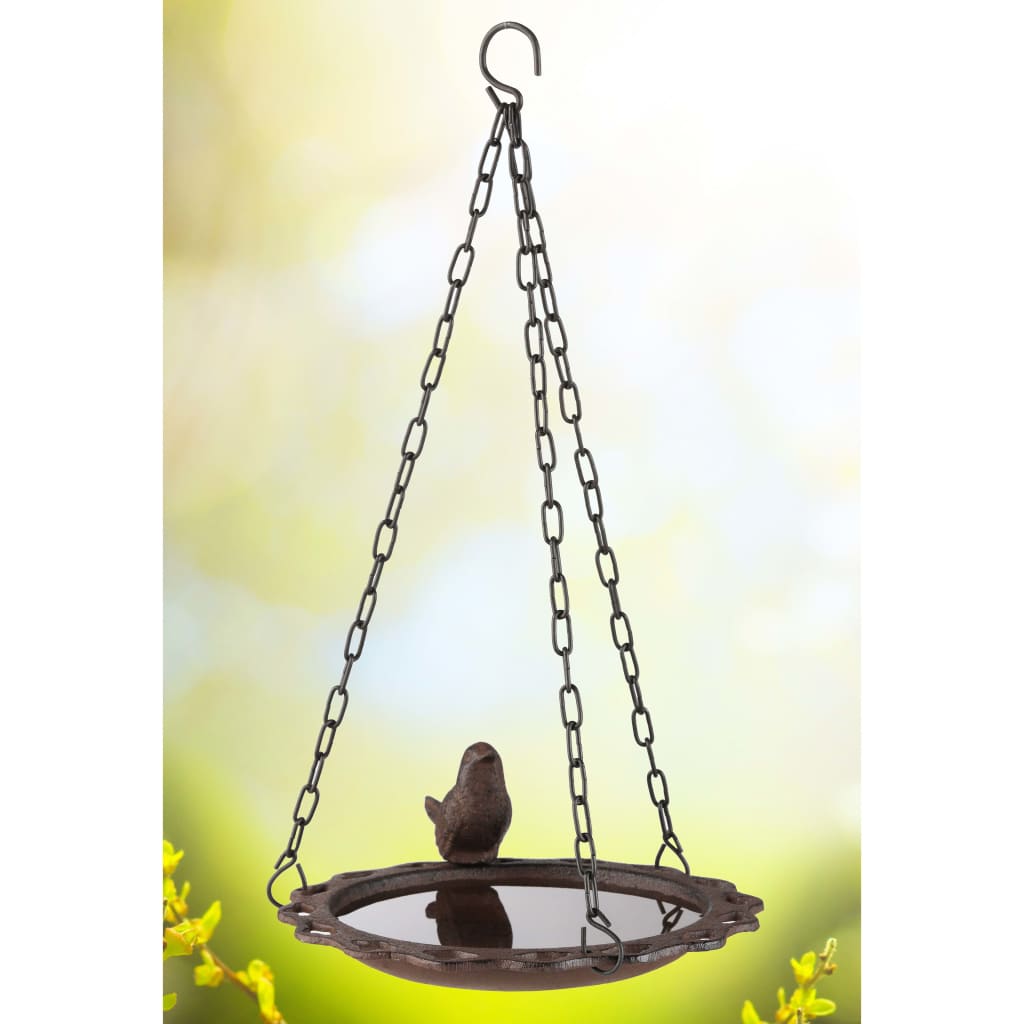 Salut salut bain d'oiseaux suspendu 20,5 cm brun