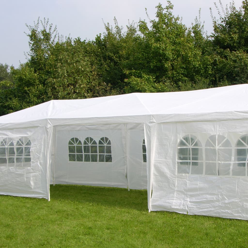 Hallo Party mit Seitenwänden 3x9 m Weiß