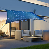 Hallo Zonnezeil mit 100 LEDs 2x3 m hellblau