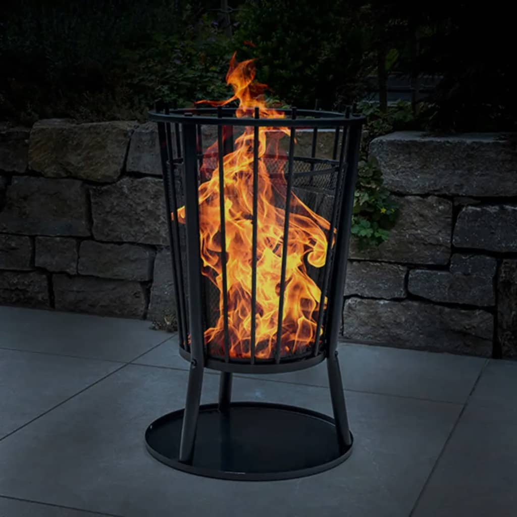 Hi hi panier de feu avec protecteur d’étincelle 40x61 cm noir