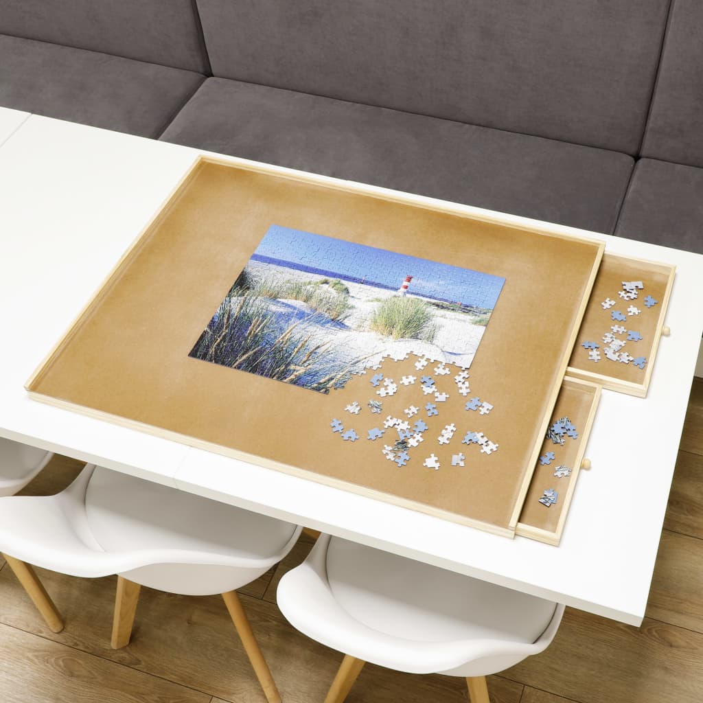 Hi Hi Puzzle Table mit 4 Schubladen 76x57x4,5 cm Holz