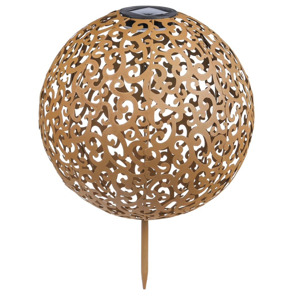 Salut hi jardin lampe solaire LED Boll 28,5 cm en métal marron