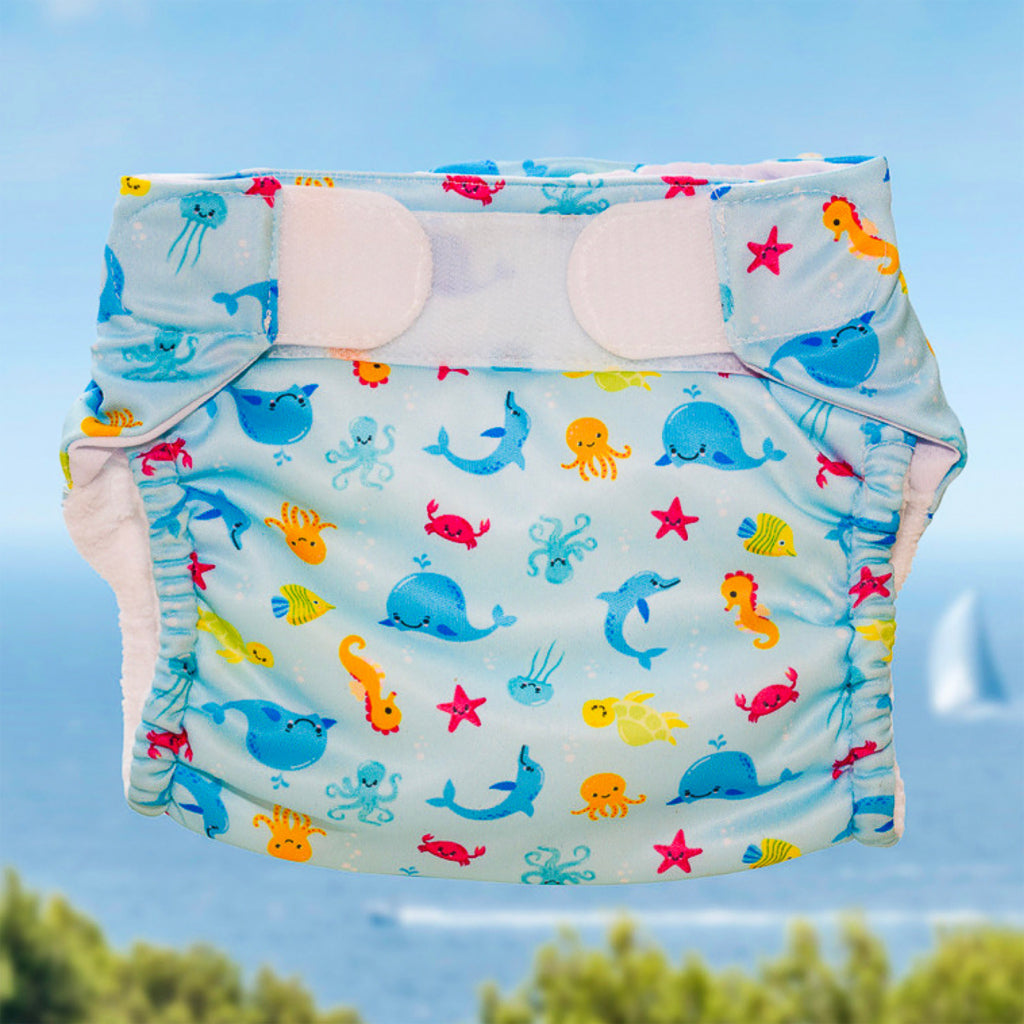 Freds Swim Academy waschbare Schwimmwindel Meerestiere Größe 1 4-9 kg blau